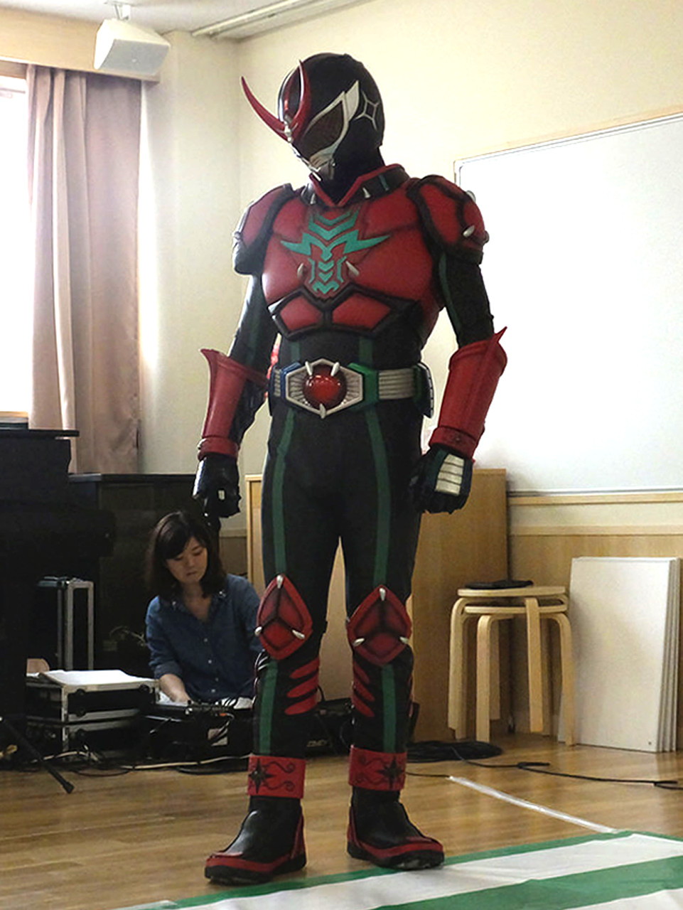 石巻ひがしこども園　破牙神ライザー龍交通安全教室