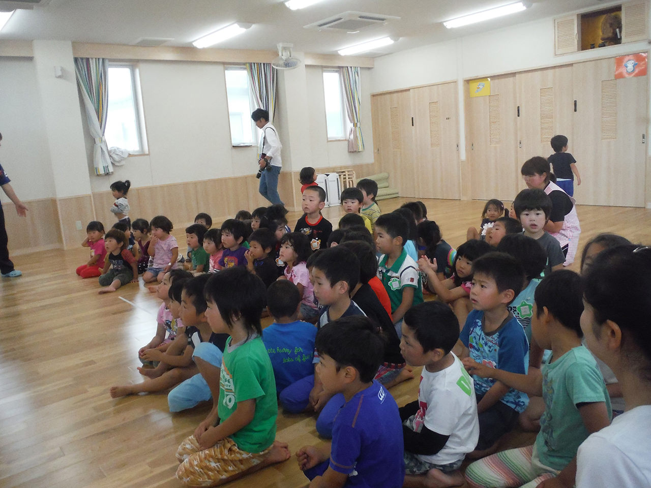 石巻ひがしこども園　破牙神ライザー龍交通安全教室